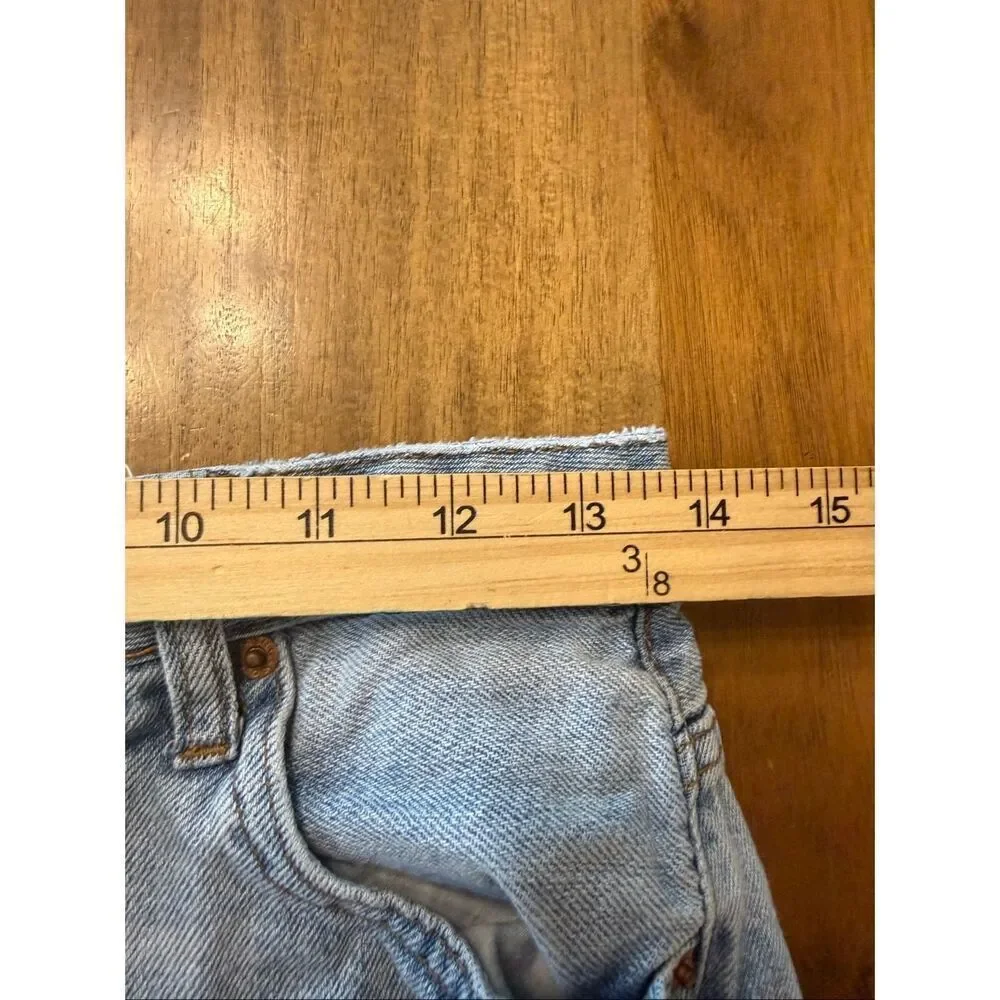 SONG Jeans Juniors 3/26 Blue Denim Wide Leg 100% Cotton Mid Rise Light Wash